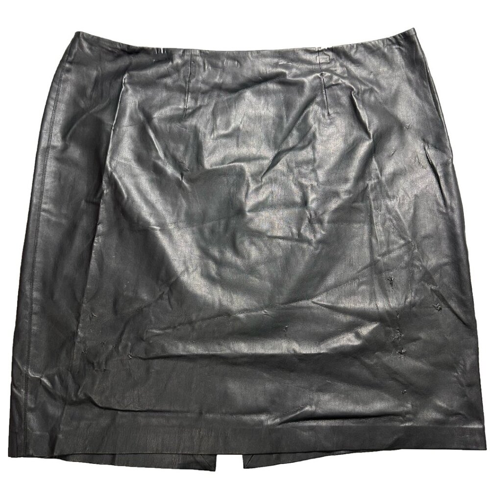 Women FAUX Leather Skirt Black Cato Size 24W